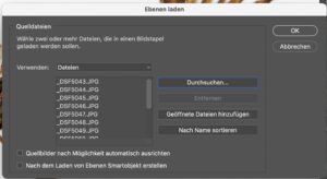 In Photoshop lassen sich die Einzelaufnahmen zu einem Foto verrechnen. Besser geht dies allerdings in Helicon Fokus, das auch als kostenlose Testversion angeboten wird.