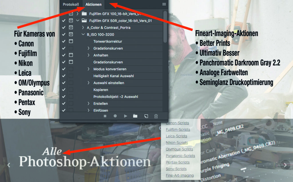 Photoshop-Aktionen erweitern deine Kompetenz durch programmiert ablaufende Arbeitsschritte.