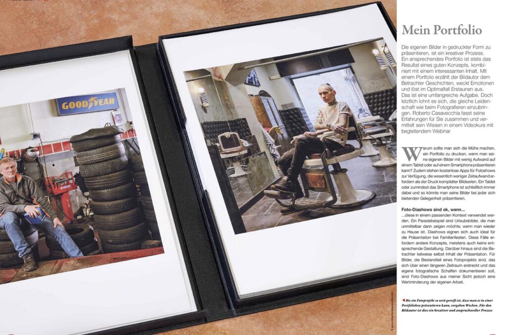 Das eigene Portfolio, hochwertig auf FineArt_medien gedrucjt, ist wie ein Zeugnis, das wiruns als Fotograf selbst erstellen.