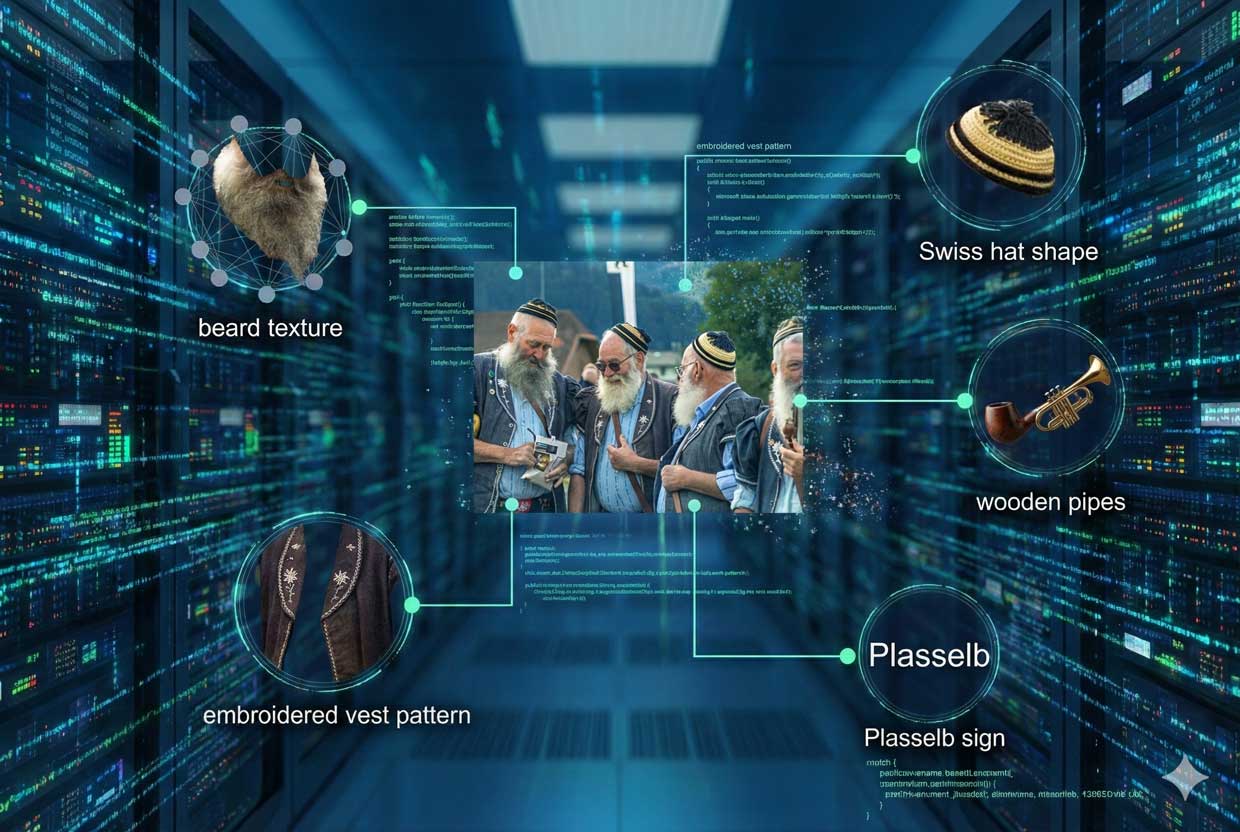 Die Elemente im Bild von Georg Berg, wie sie theoretisch in KI als typische Bildbestandteile analysiert wurden &copy; Georg Berg